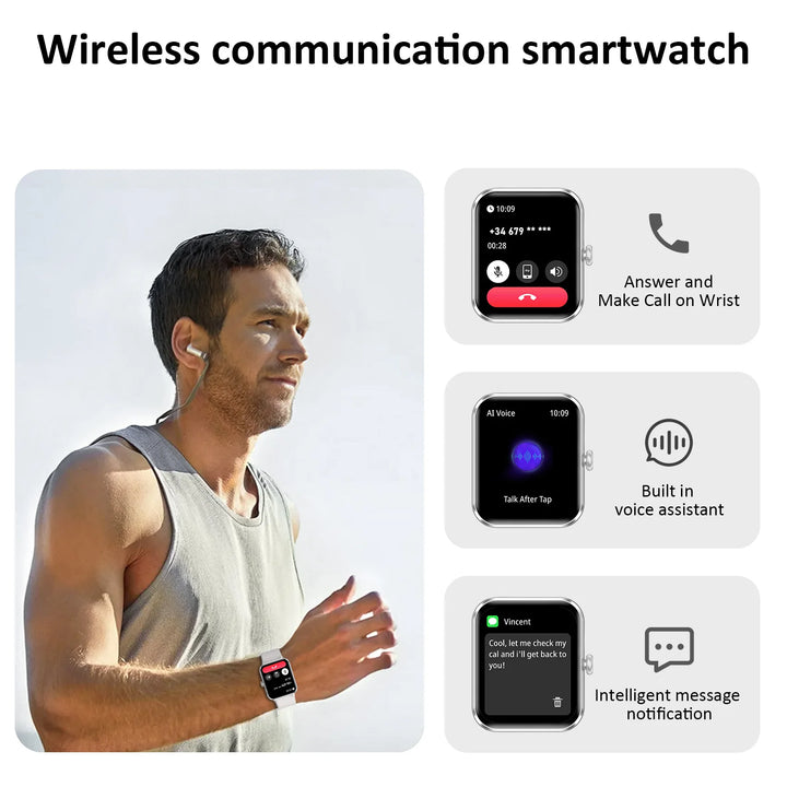 IOWODO Smart Watch Bluetooth Calling 1.85” Full Touch HD Smartwatch 100+ Sport Fitness Tracking Watch with Voice Assistant - SellerPool