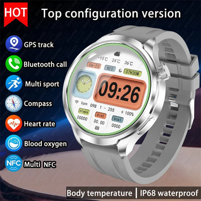 For HUAWEI Outdoor Sports Smart Watch Men 1.85" AMOLED Screen NFC GPS Compass Heart rate Waterproof Bluetooth Call SmartWatch - SellerPool