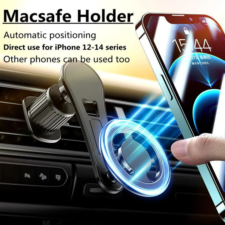 Magnetic Car Phone Holder Stand Magnet Cell Mobile Support Mount GPS Bracket in Car For Macsafe iPhone 15 14 13 Samsung Xiaomi - SellerPool