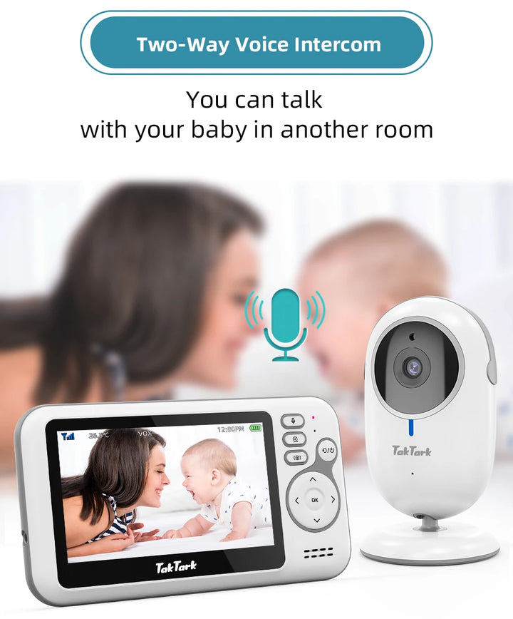 4.3 Inch Video Baby Monitor With Digital Zoom Surveillance Camera Auto Night Vision Two Way Intercom Babysitter Security Nanny - SellerPool