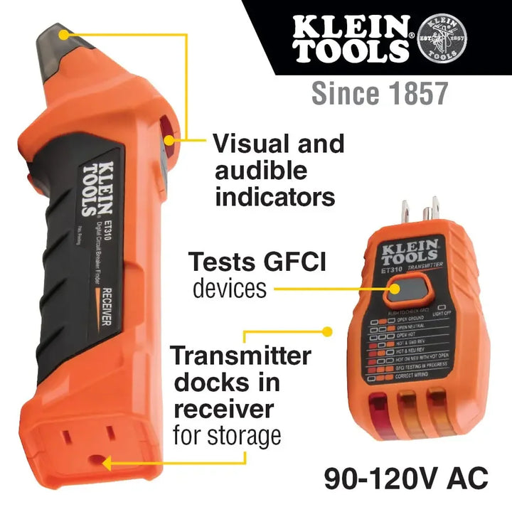 Klein Tools 80101 Home Tester Kit, GFCI Outlet and Receptacle Testers, Multimeter, NCVT, Circuit Breaker Finder, Leads, 6-Piece - SellerPool