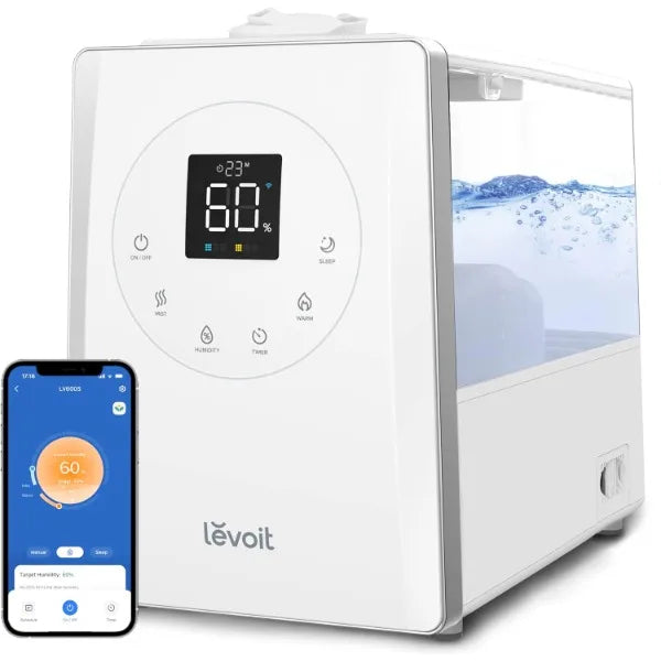 Levoit Lv600s Smart Humidifier: 6l Capacity, Warm & Cool Mist, Covers 753ft² - SellerPool