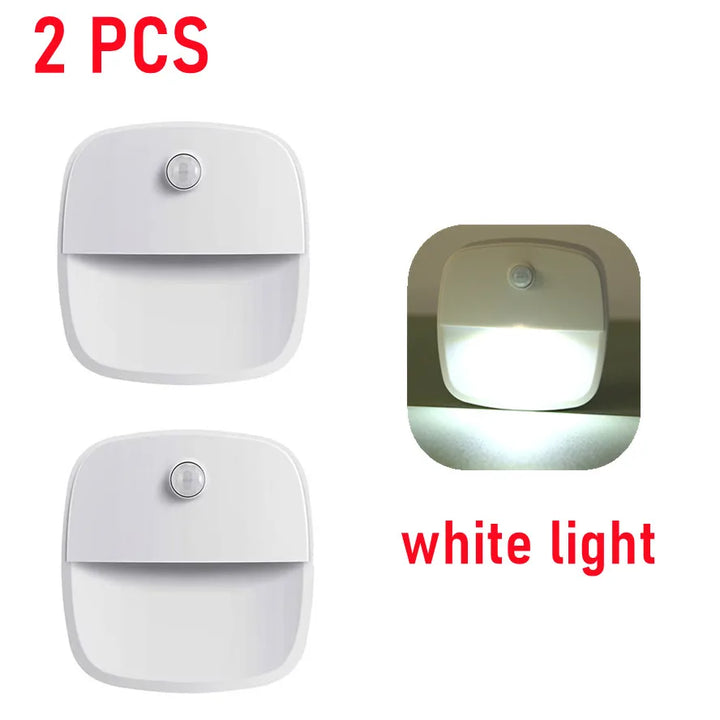 2Pcs Motion Sensor Light Wireless LED Night Lights AAA Battery Powered Bedroom Wall Staircase Closet Aisle Body Induction lights - SellerPool