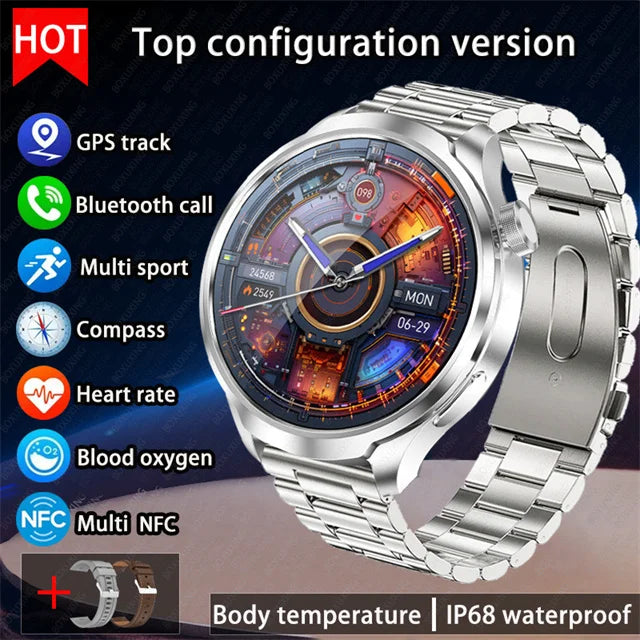 For HUAWEI Outdoor Sports Smart Watch Men 1.85" AMOLED Screen NFC GPS Compass Heart rate Waterproof Bluetooth Call SmartWatch - SellerPool