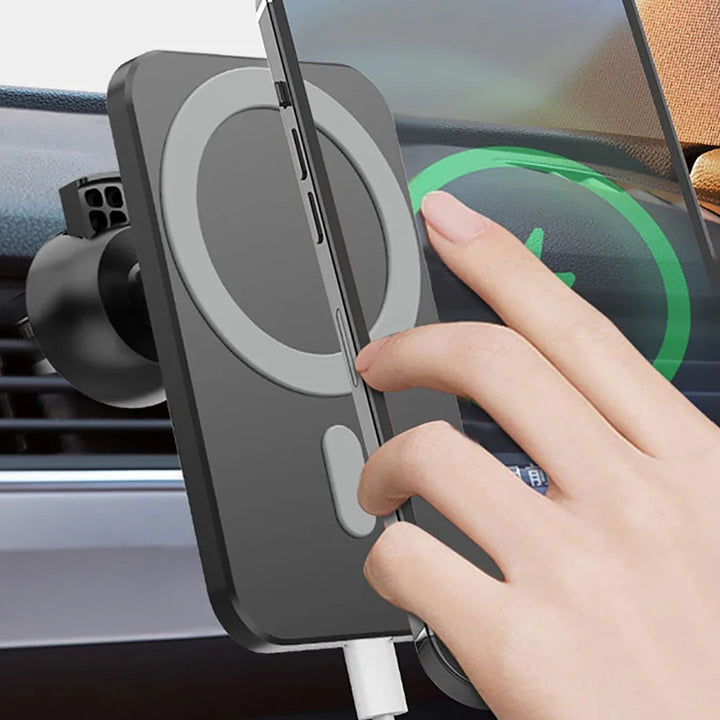 Magnetic Wireless Car Charger Phone Support 15W Fast Charging Dashboard Phone Holder for iPhone 15 14 13 12 - SellerPool