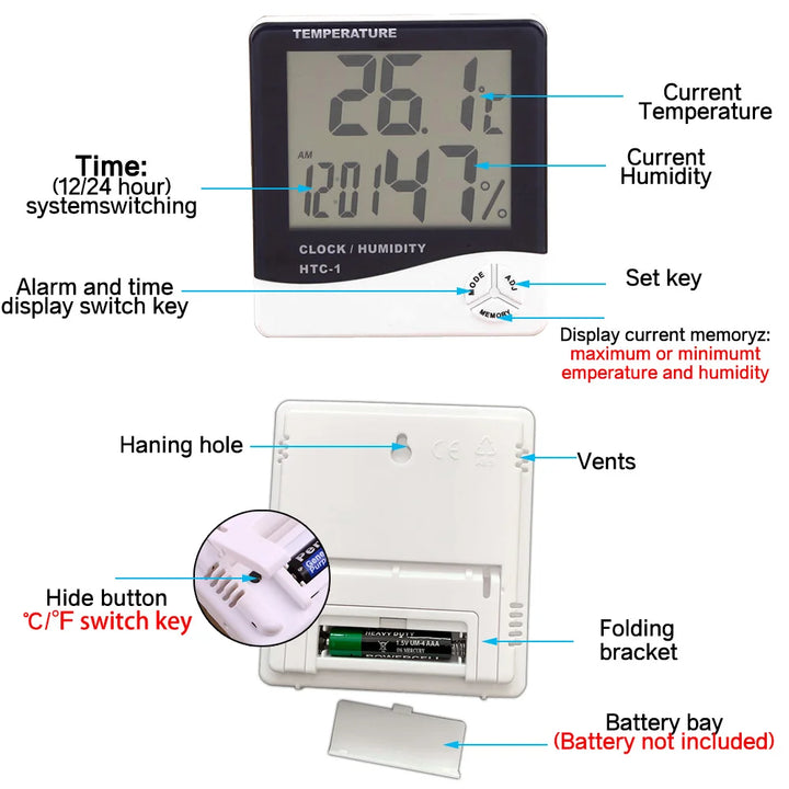 Digital Humidity Sensor & Thermometer: Accurate Temperature & Humidity Monitor for Home - SellerPool