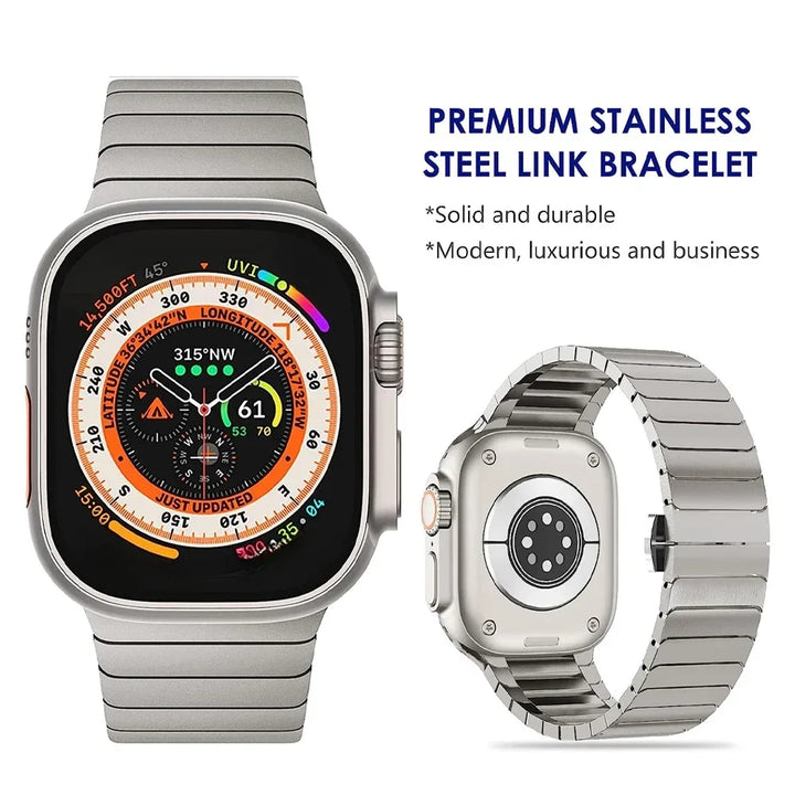 Titanium color band For Apple Watch Ultra 2 49mm 10 46mm 9 8 7 5 4 se 6 loop for iwatch 45mm 41 42 44mm stainless steel bracelet - SellerPool