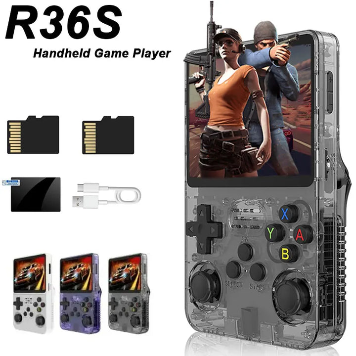 Handheld Game Player R36S Video Game Console 128G Classic Games for Kids Open Source Portable Game Machine Pocket Video Player - SellerPool