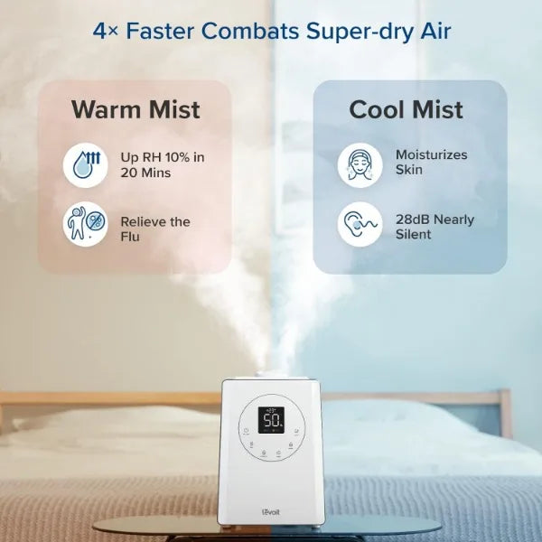 Levoit Lv600s Smart Humidifier: 6l Capacity, Warm & Cool Mist, Covers 753ft² - SellerPool