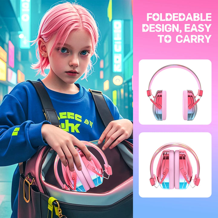 Fashionable Electroplated Earmuffs Kids Hearing protector Anti-noise Headphones For Autistic child Ear protection Christmas Gift - SellerPool