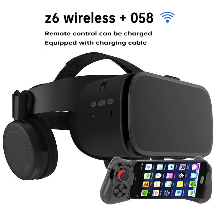 VR box Virtual Reality 3d glasses Headset helmet for Smartphones Cell Phone Mobile 4.7-6.5 inch Bluetooth VR Wireless Rocker - SellerPool