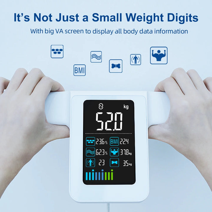 Smart Body Weight Scale Intelligent Body Fat Scale Professional 8 Electrodes Bioimpedance Body Composition Scale Rechargeable - SellerPool