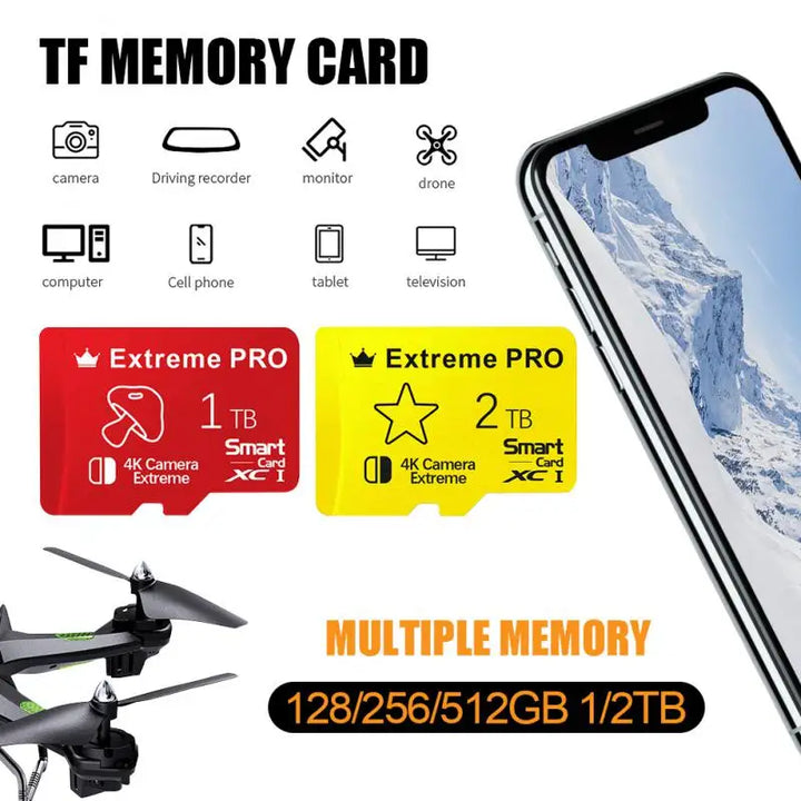 2TB 1TB Micro TF SD Card 512GB Class10 V60 Memory Card UHS-I SD Card High Speed TF Card 256GB 128GB For Nintendo Switch Games - SellerPool